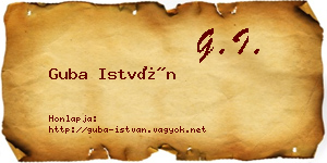 Guba István névjegykártya
